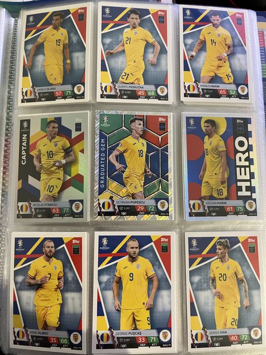 Euro 2024 Topps Romania Echipa Completa