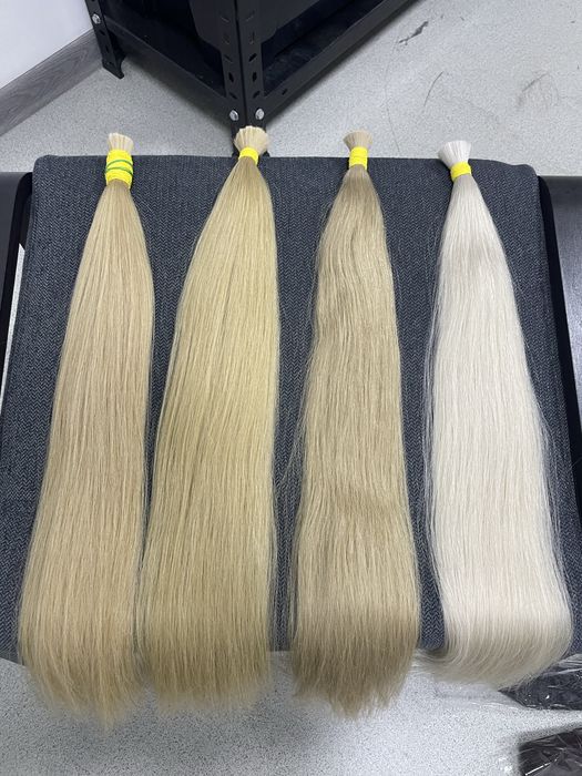 Натуральные БЛОНД волосы в срезе для наращивания 60 см (#60)