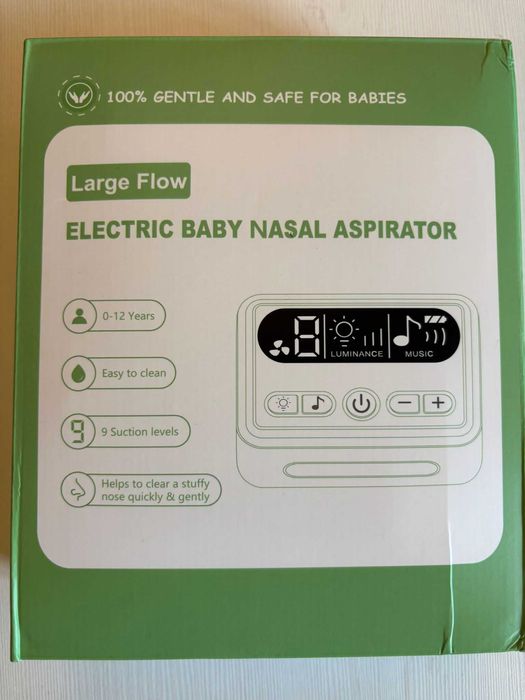 Aspirator nazal silentios, rezervor mare, 9 trepte, melodii calme