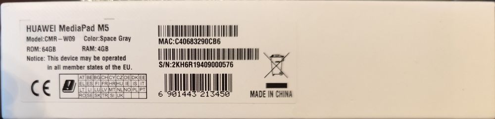 Huawei MediaPad M5 10.8", 4GB RAM, 64GB Space Gray като нов