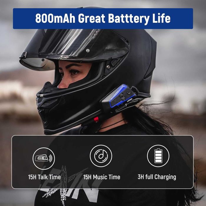 ЧИСТО НОВ LEXIN B4FM Bluetooth интерком / слушалка за каска, 10 водача