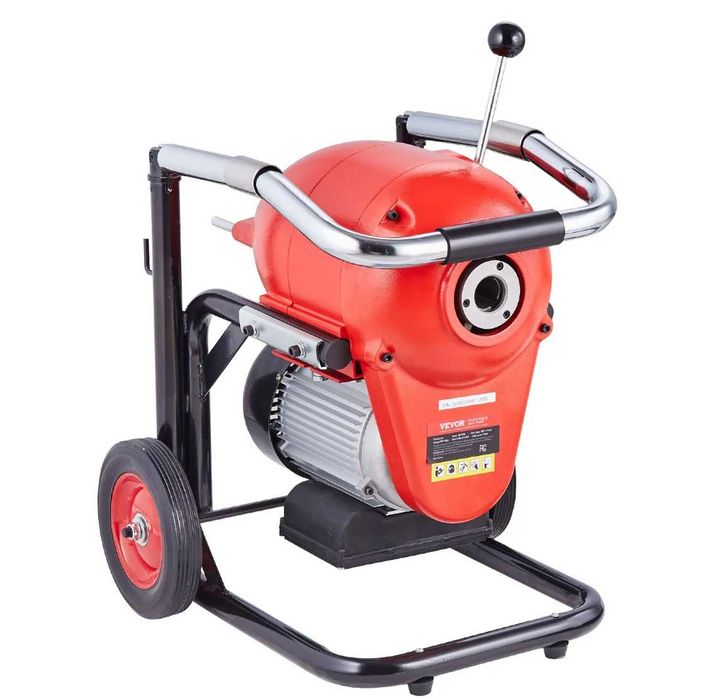 Masina electrica desfundat canalizari, cablu otel 36.6 m, motor 1100 W, 6 capete taiere interschimbabile