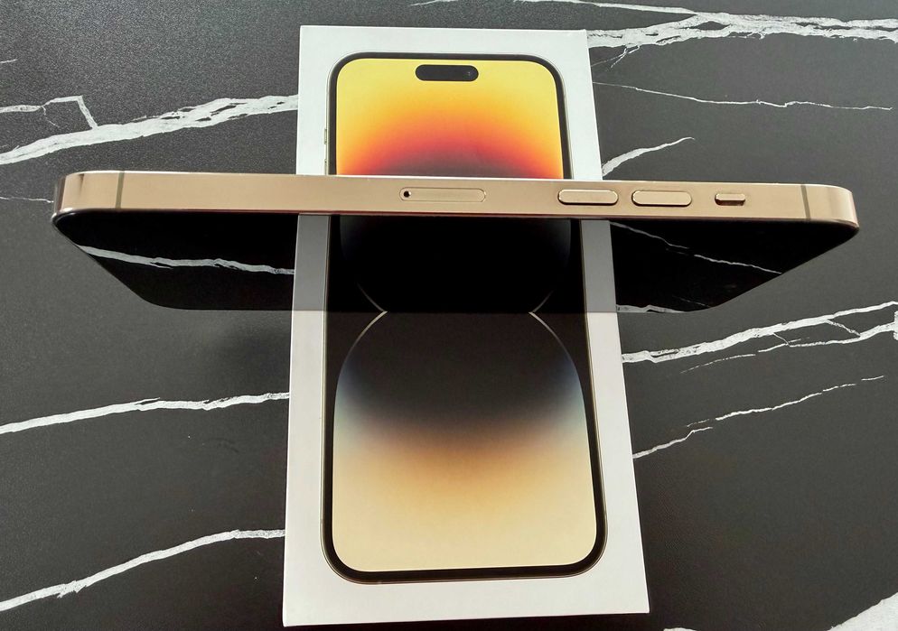 iPhone 14 Pro Max 128GB Gold, baterie 82%, complet, stare foarte bună