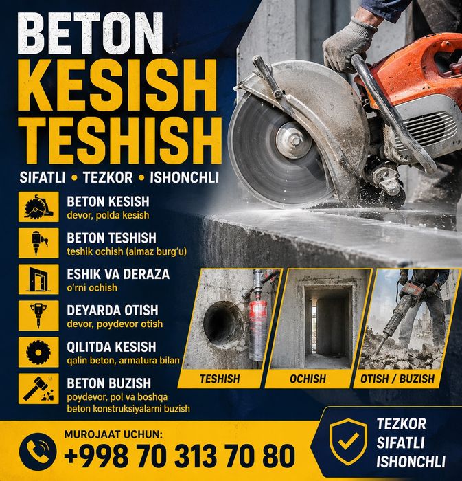 Bet on kesish eshik deraza fortichka ochish xizmatlari