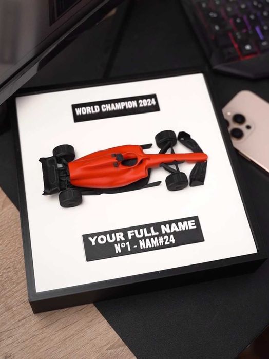 Tablou 3D masina Formula 1 personalizat nume numar cadou