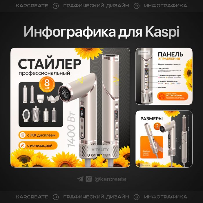 Дизайн инфографики для вайлдбериз , карточки товара маркетплейсов