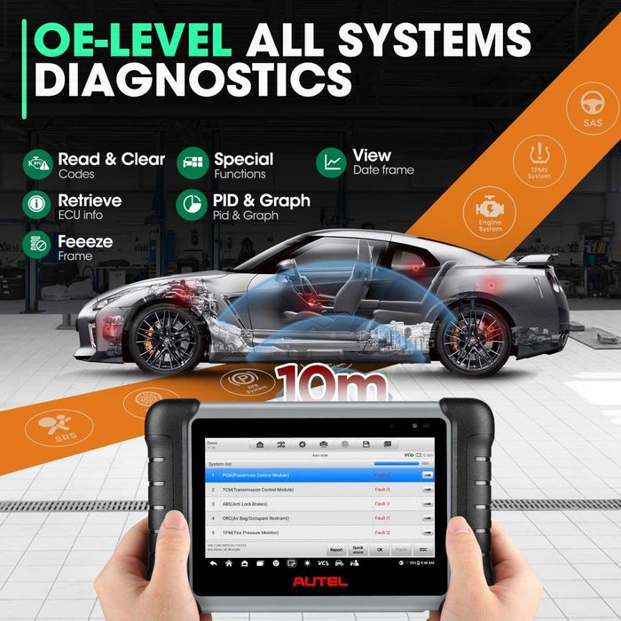 НОВА Професионална Автодиагностика AUTEL MK808BT Maxicom Pro 2025