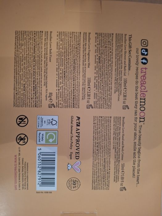 set cadou, cu produse de îngrijire