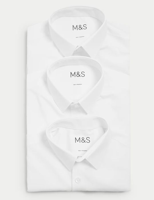 M&S Комплект белых рубашек 8-9 лет