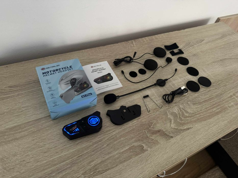 Sistem comunicare moto Gearelec G1 Plus intercom casca motocicleta