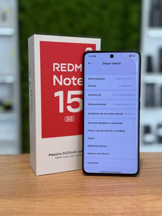 Redmi Note 15 5G 256Gb Black/Baterie100%/Garantie 12 luni @atsgsm.ro