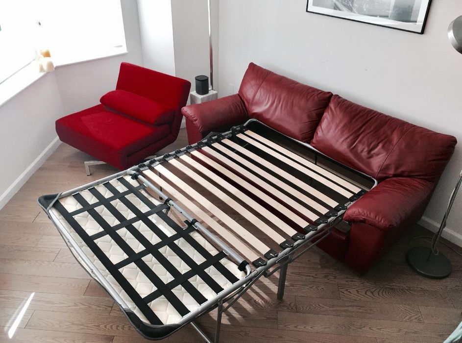 Canapea extensibilă piele naturala Ikea Vreta 3 locuri