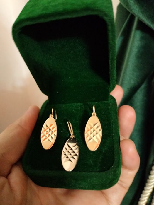 Набор кулон и серьги 583 пробы