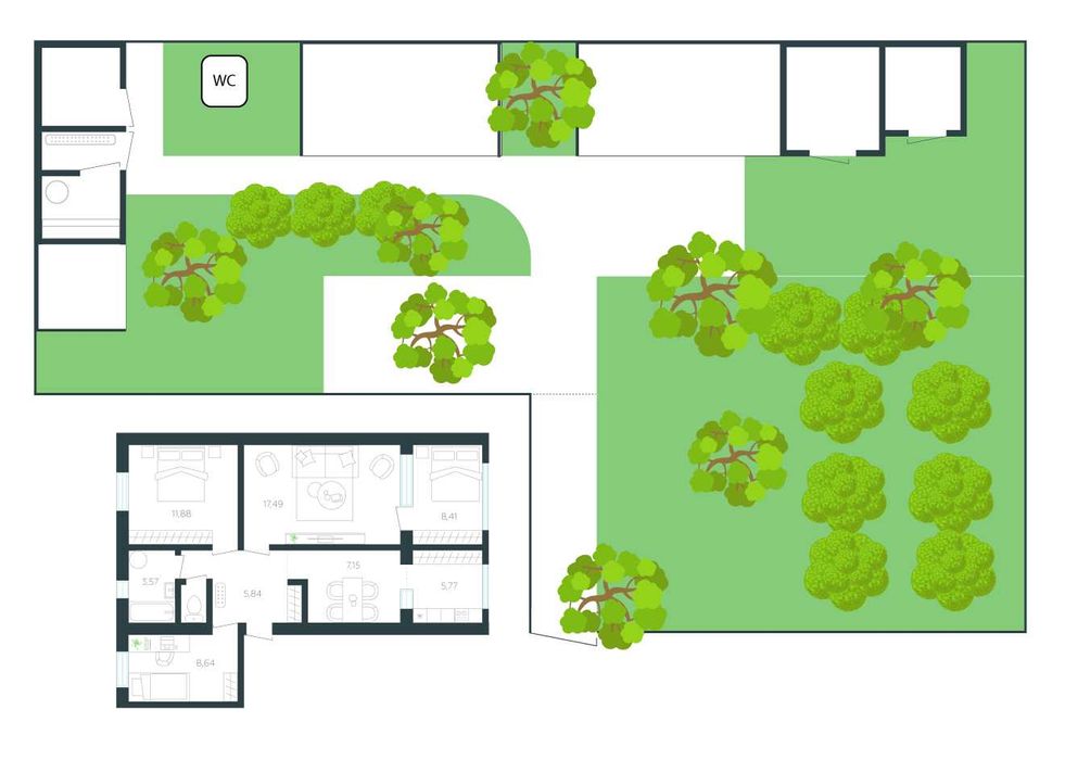 Продается трёхкомная квартира, площадь: 68.75 м²