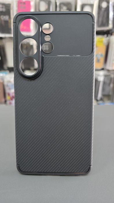 Силиконов гръб карбон за Samsung S26 Ultra кейс със защита на камерата