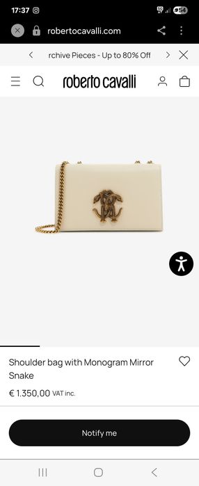 Roberto Cavalli чанта естествена кожа