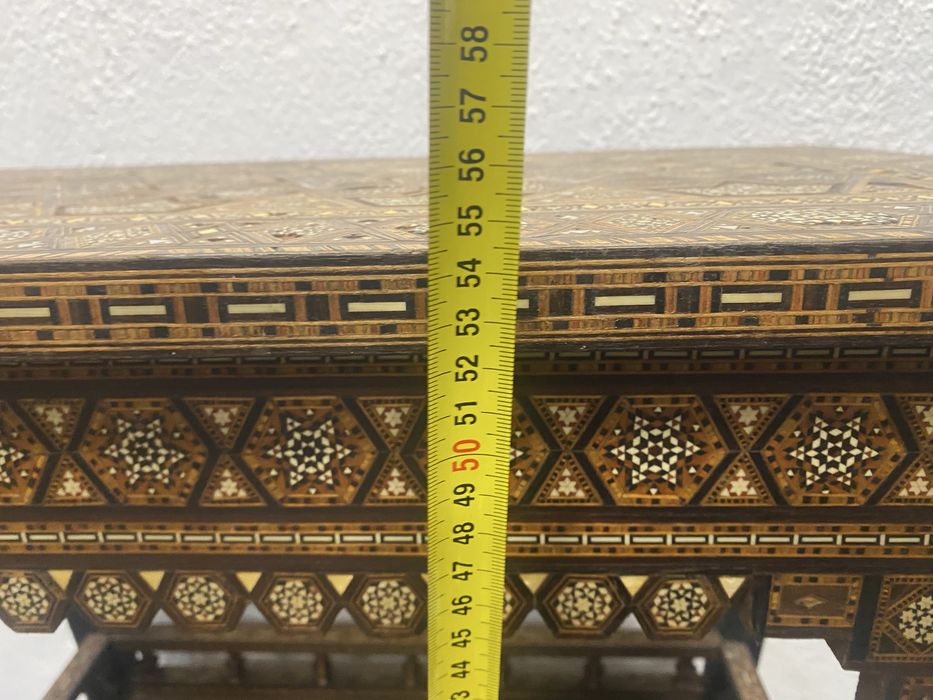 Сирия Damascus инкрустирана маса седеф мозайка 1920 помощна мадичка