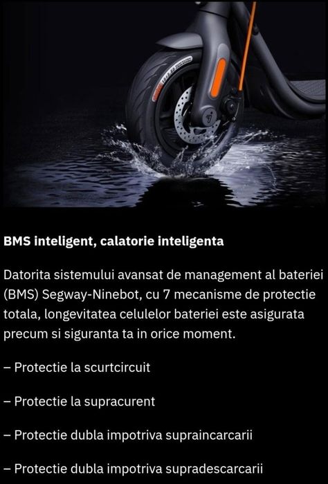 Trotineta electrica NINEBOT KickScooter F2, 10 inch, negru