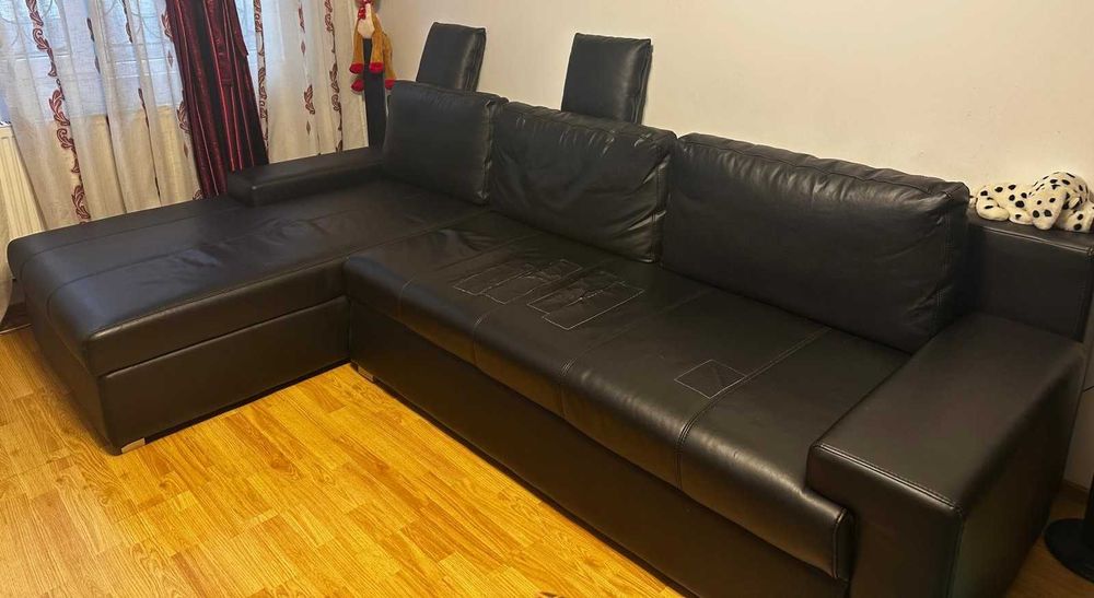 canapea sufragerie - coltar piele