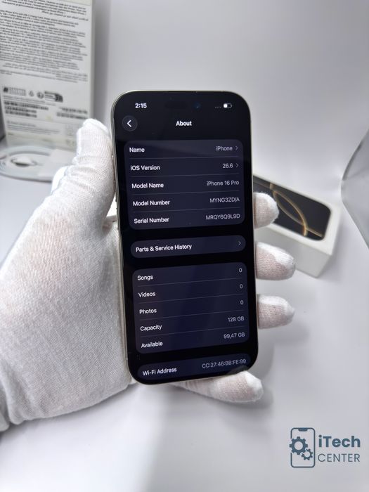 iPhone 16 Pro, 128GB, Natural Titanium, 100% батерия, ОТЛИЧЕН, 1г. ГАРАНЦИЯ!