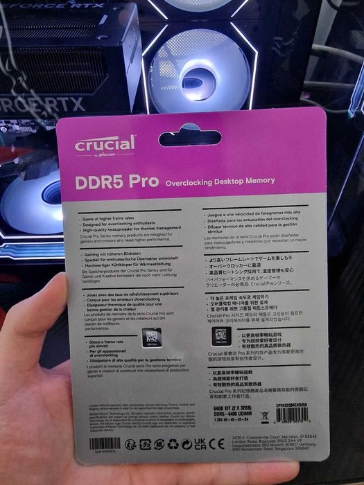 Crucial DDR5 Pro 64GB 6400MHz kit, NOU SIGILAT