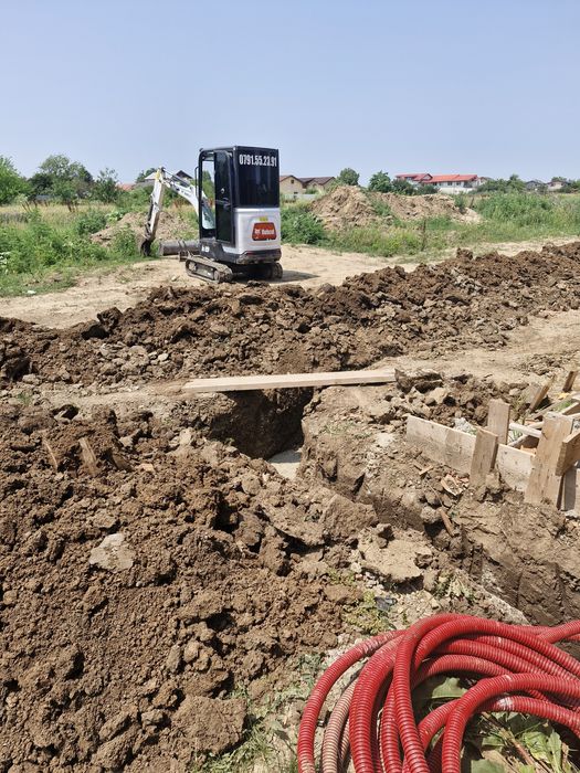 Miniexcavator & Miniincarcator bobcat - Sapaturi  fundatii- Utilitati