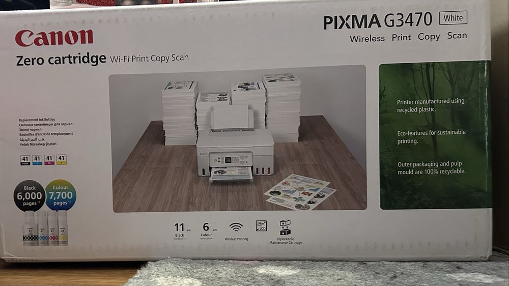 Imprimanta Canon Pixma G3470 alba, noua, sigilata