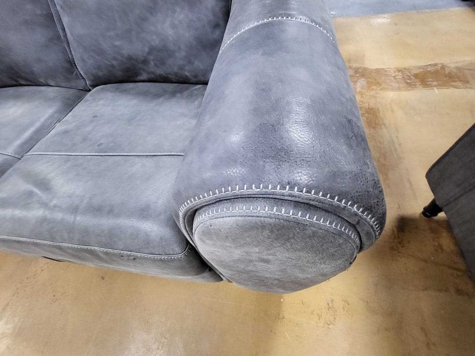 Сив кожен диван двойка "Galeria" - естествена кожа телешки бокс