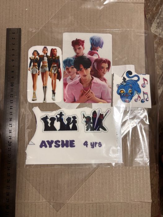 Hartie de zahar imprimata cu Demon Hunters Huntrix si Saja Boys