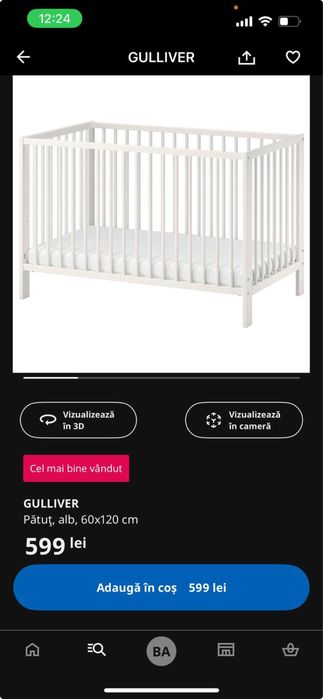 Vand patut bebe ikea in imprejurimi cu predare personală