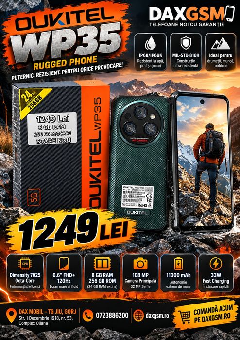 Oukitel WP35, 8/256 GB, Nou, 2 ani garanție