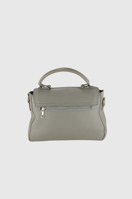 НОВО! ЛИКВИДАЦИЯ! Дамска чанта с метален орнамент в сиво