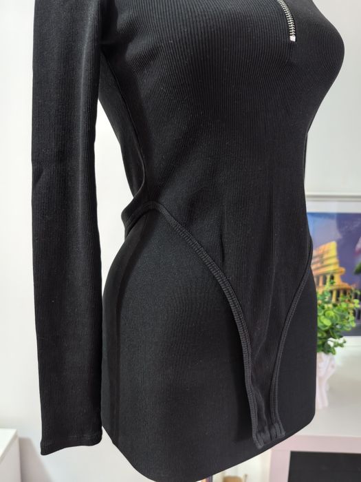 Body high-leg, reiat, cu fermoar, Zara, M