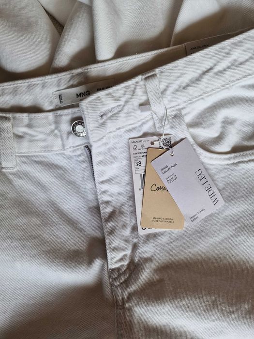 Бели дънки с широки крачоли Mango / р-р M