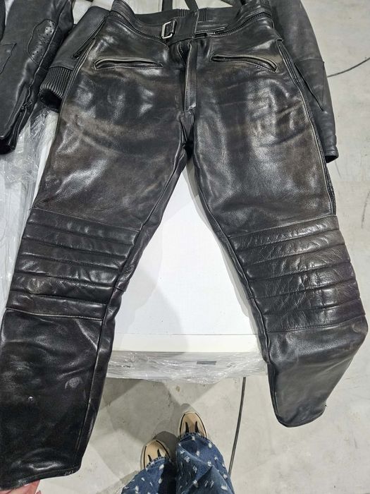 Мъжки кожен мото екип от две части яке и панталон
