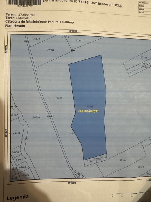 vand urgent teren 17600mp teren extravilan padure