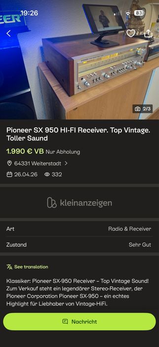 Pioneer SX-950 Stereo Reciver vintage, uzina vintage, pt pasionati
