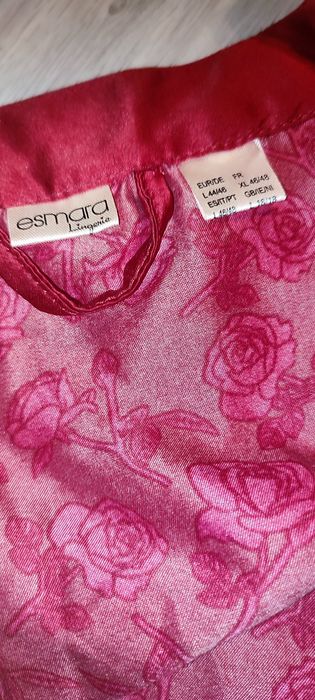 Halat de casă, atingere de mătase, roșu zmeură