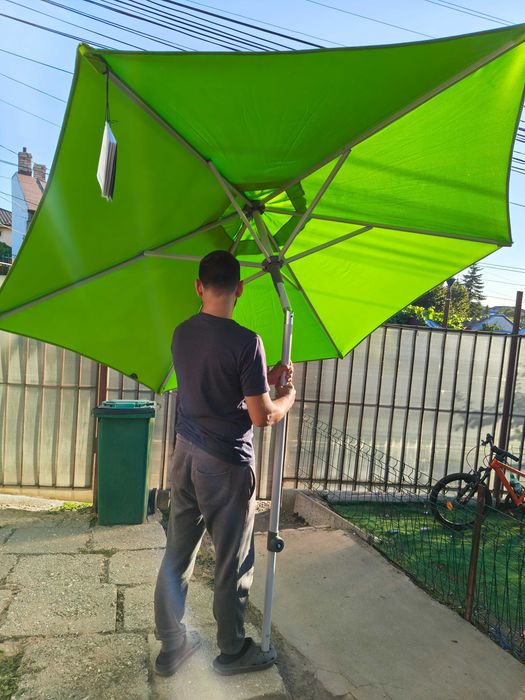 Umbrelă terasă SUNCOMFORT by GLATZ Push Up Ø250 cm, verde – nouă