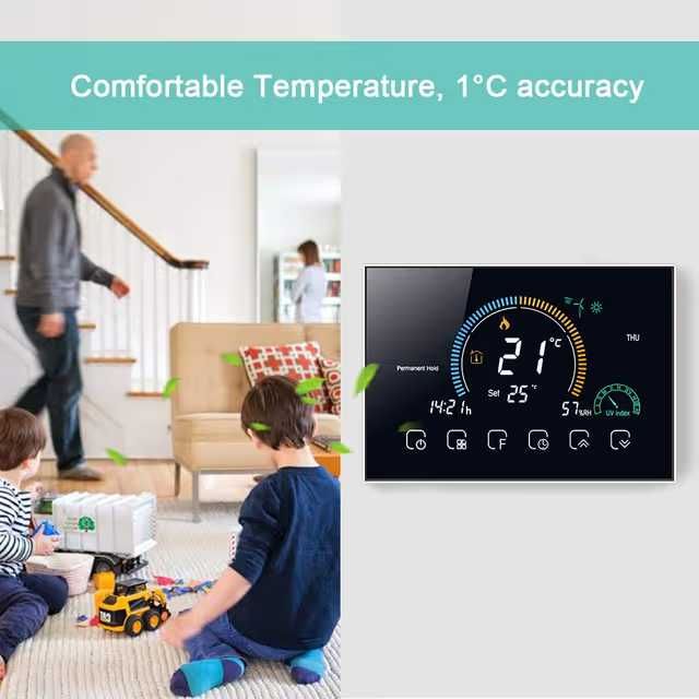 Termostat centrala Wi-Fi BHT-8000 Touchscreen, control vocal, Meteo