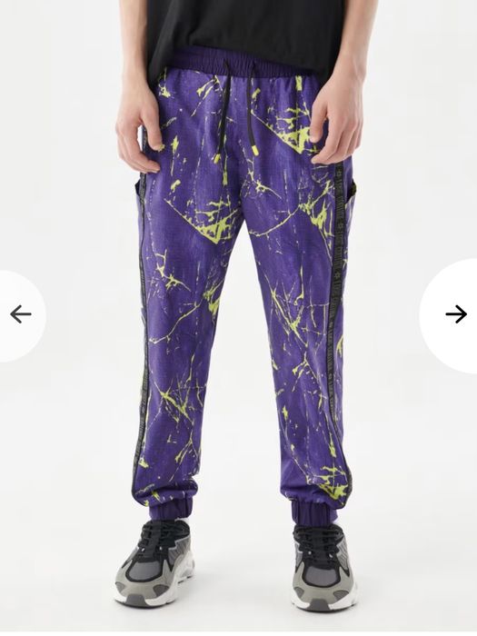 Geaca și jogger pantalon mov galben verde neon