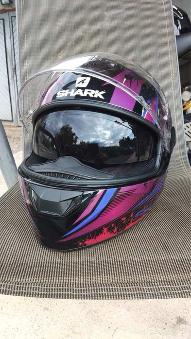 Каска за мотор Shark D-Skwal 2 Atraxx черно/лилаво размер XS