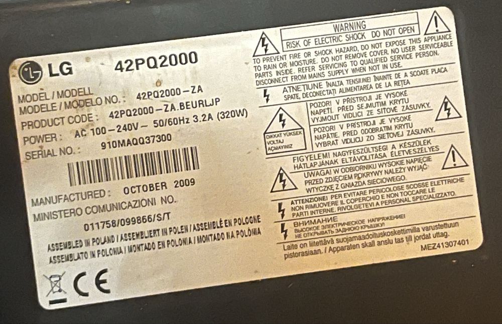 televizor plasma LG 42PQ2000