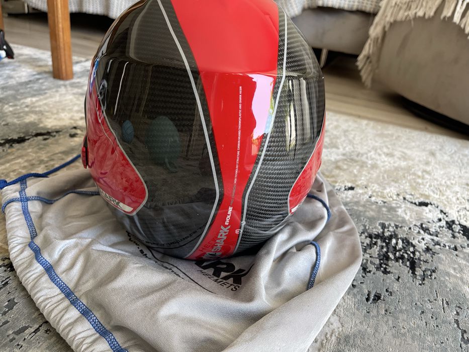 Casca moto Shark modulara fibra carbon noua