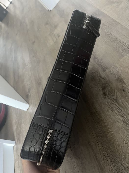 Geanta de laptop Montblanc Black Croc