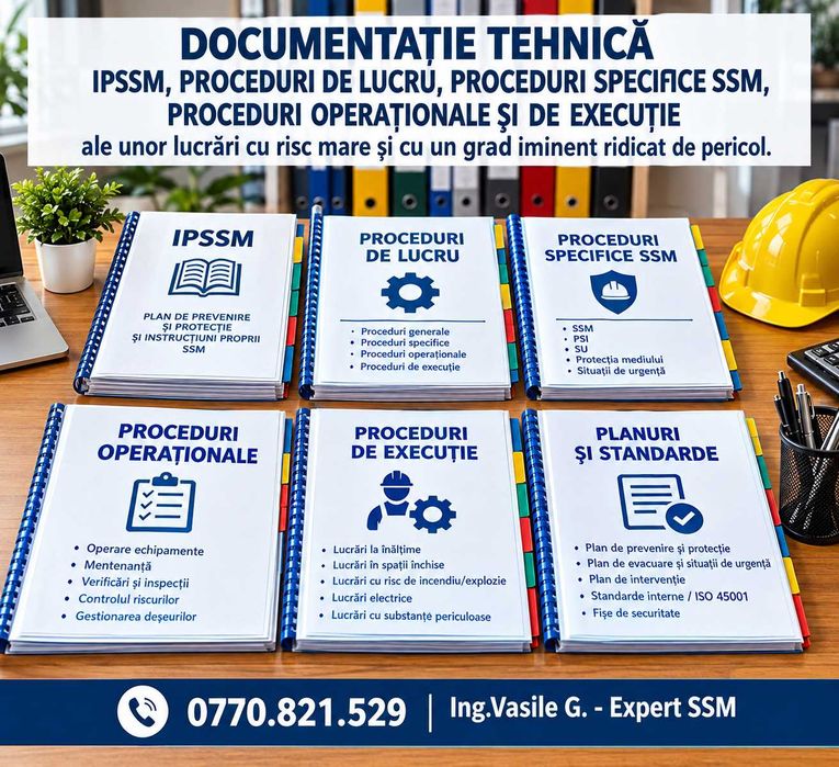 Preturi mici- Elaborez documentatie tehnica ( SSM, Mediu, PSI, RSVTI )