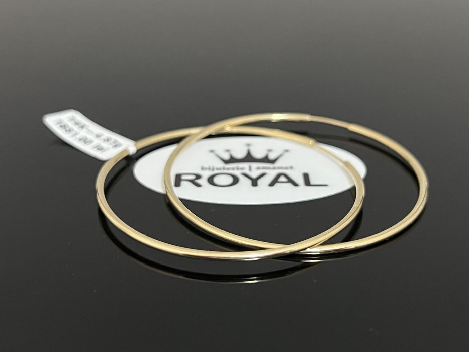 Bijuteria Royal CB : Cercei mari rotunzi aur 14k 4,37 grame