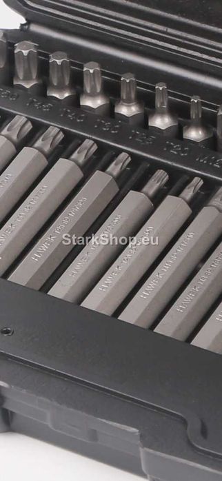 Комплект битове-накрайници HAWEK 4401 Hex XZN и Torx 1/2″ и 3/8″ 40 бр