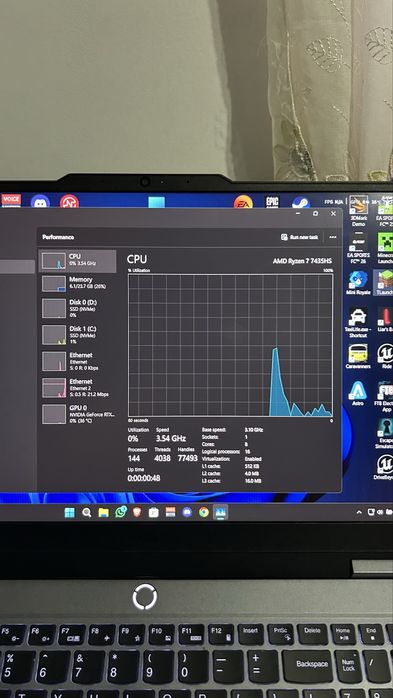 Laptop Lenovo LOQ gaming 15APR9 4050, 24 gb, ry 7 7435 HS