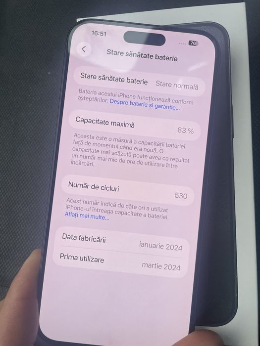 Vand iphone 15-PRO MAX 256-Gb stare ca nou impecabil